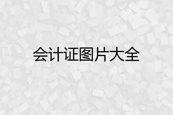 会计证图片大全