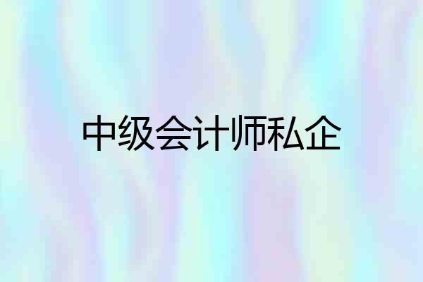 中级会计师私企