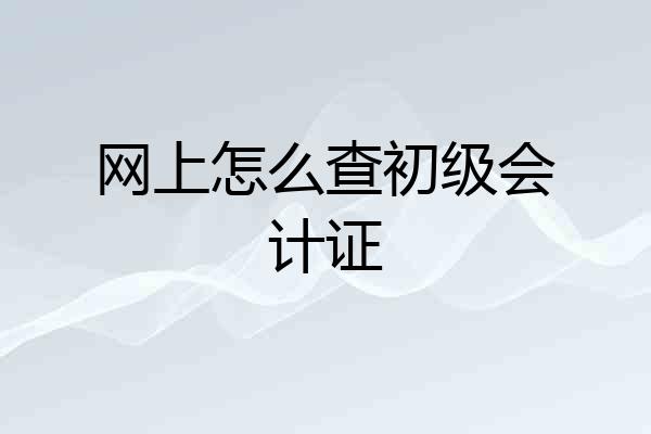 网上怎么查初级会计证