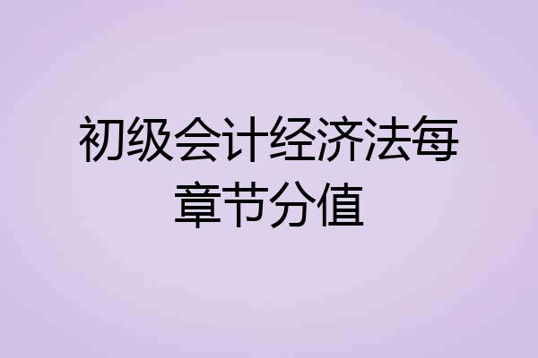 初级会计经济法每章节分值