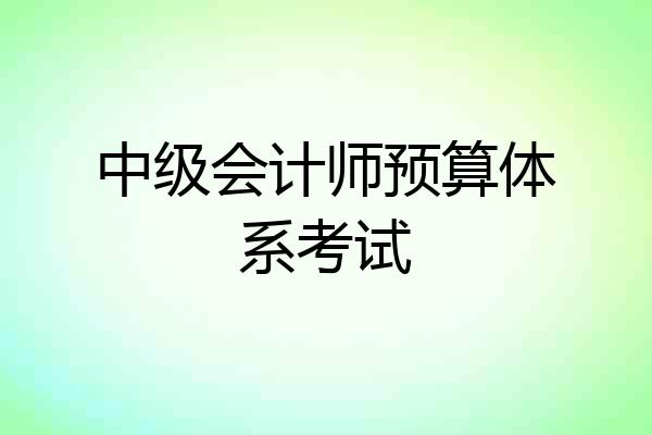 中级会计师预算体系考试