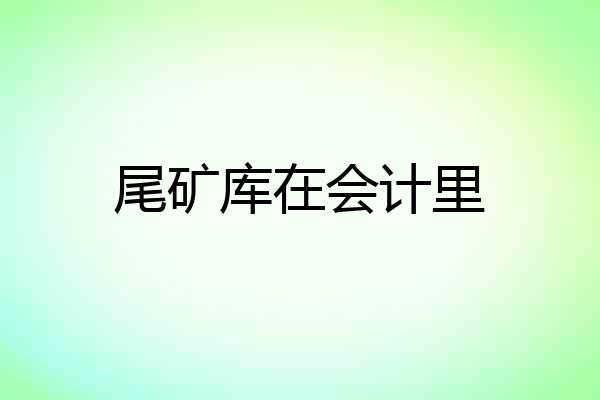 尾矿库在会计里
