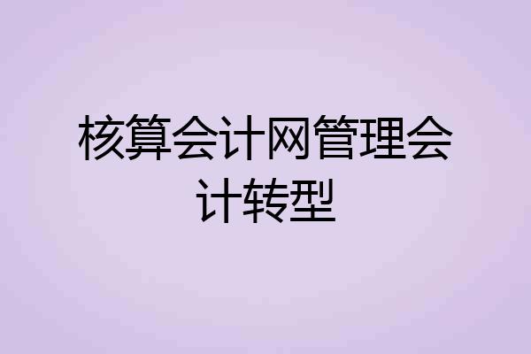 核算会计网管理会计转型