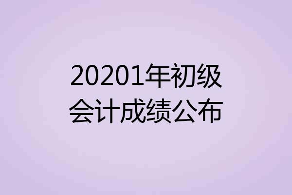 20201年初级会计成绩公布