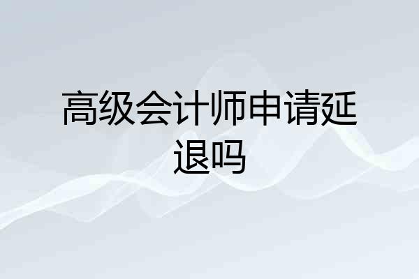 高级会计师申请延退吗