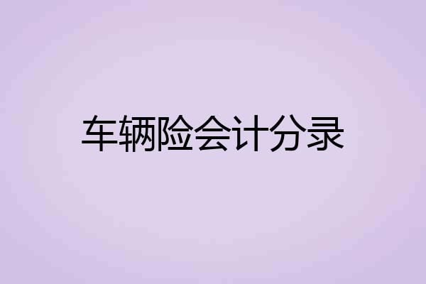 车辆险会计分录