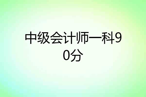 中级会计师一科90分