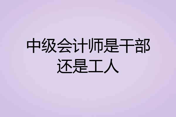 中级会计师是干部还是工人