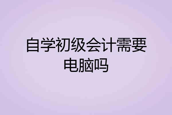 自学初级会计需要电脑吗