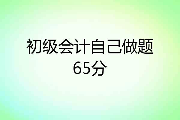 初级会计自己做题65分