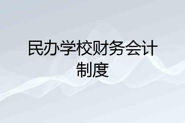 民办学校财务会计制度