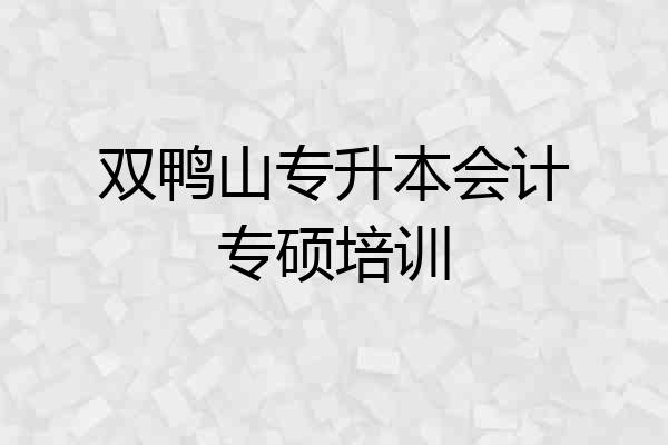 双鸭山专升本会计专硕培训