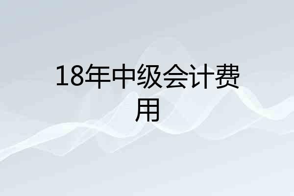 18年中级会计费用