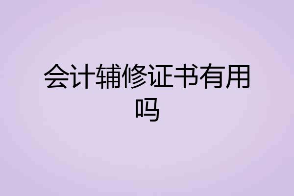 会计辅修证书有用吗