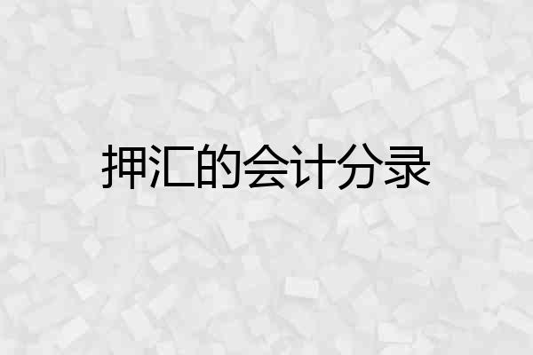 押汇的会计分录