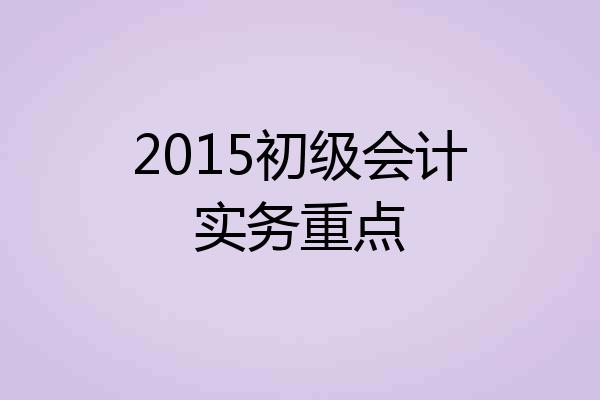 2015初级会计实务重点