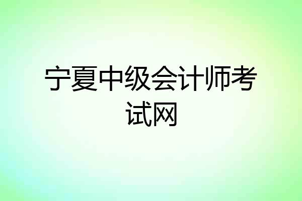 宁夏中级会计师考试网