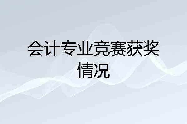 会计专业竞赛获奖情况