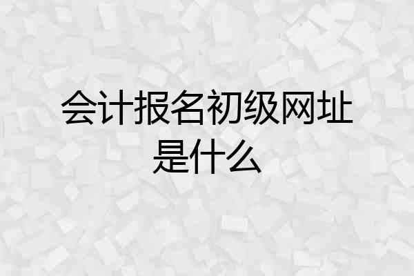 会计报名初级网址是什么
