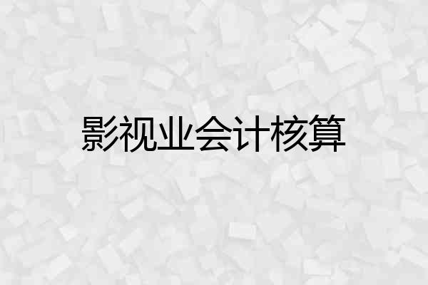 影视业会计核算