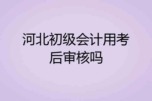 河北初级会计用考后审核吗