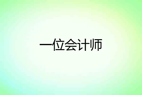 一位会计师