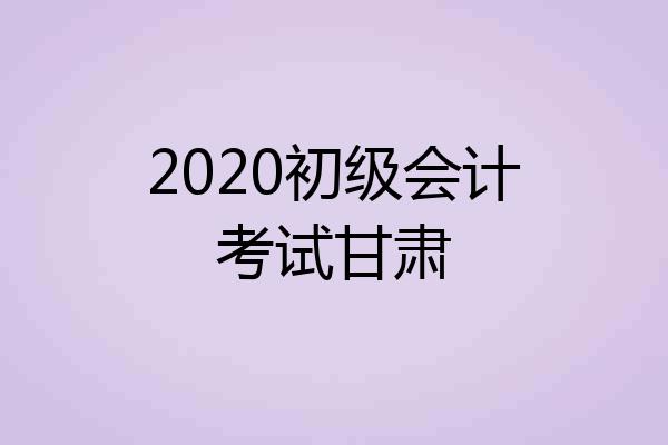 2020初级会计考试甘肃