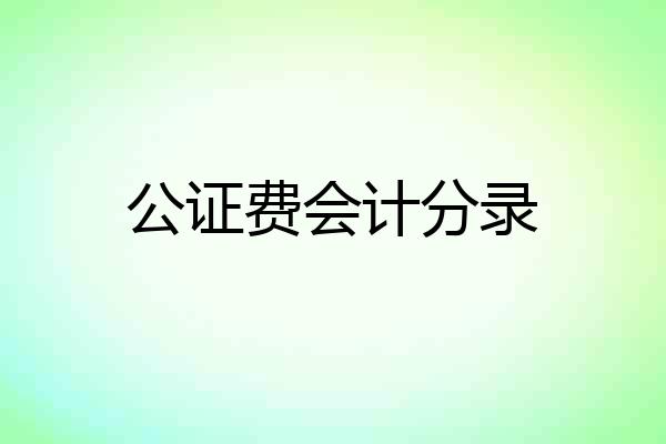 公证费会计分录