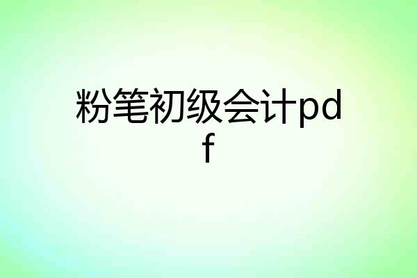粉笔初级会计pdf