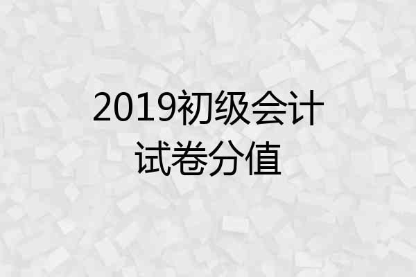 2019初级会计试卷分值