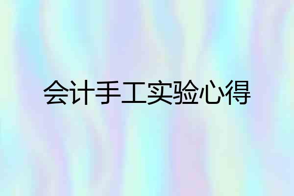 会计手工实验心得