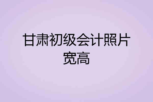 甘肃初级会计照片宽高