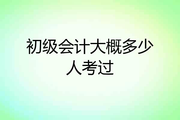 初级会计大概多少人考过
