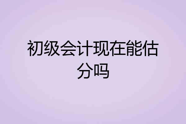 初级会计现在能估分吗