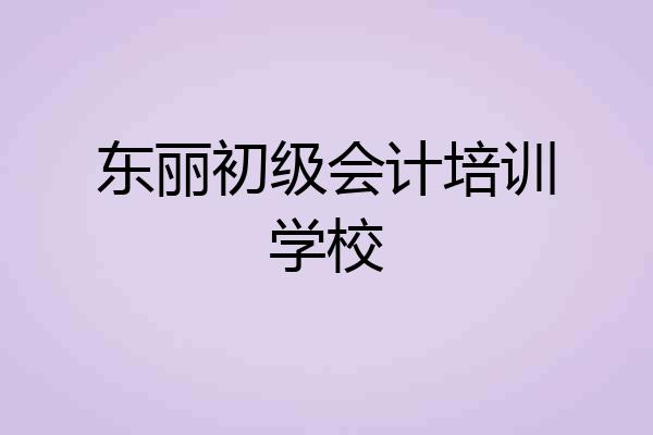 东丽初级会计培训学校