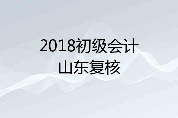 2018初级会计山东复核