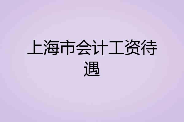 上海市会计工资待遇