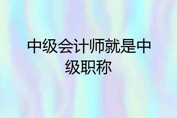 中级会计师就是中级职称