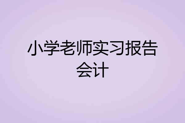 小学老师实习报告会计