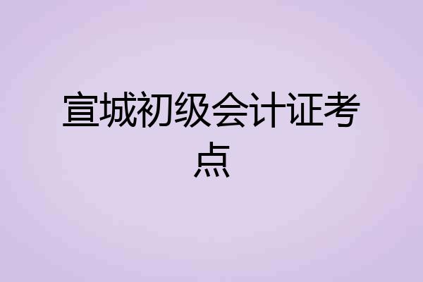 宣城初级会计证考点
