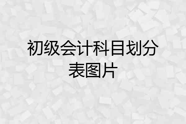 初级会计科目划分表图片
