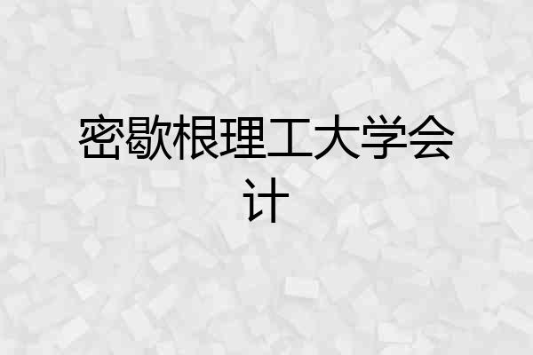 密歇根理工大学会计
