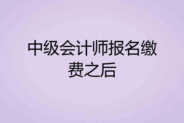 中级会计师报名缴费之后