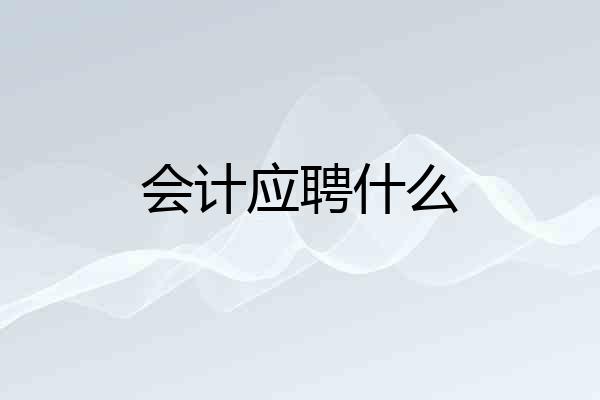 会计应聘什么