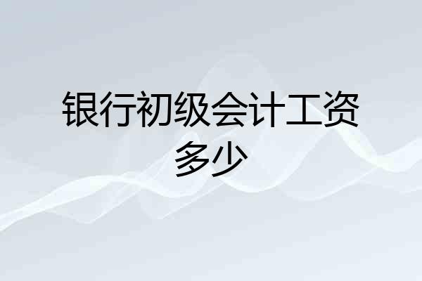银行初级会计工资多少