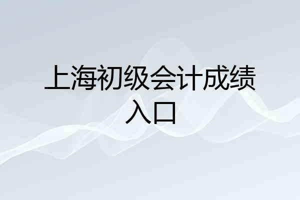 上海初级会计成绩入口