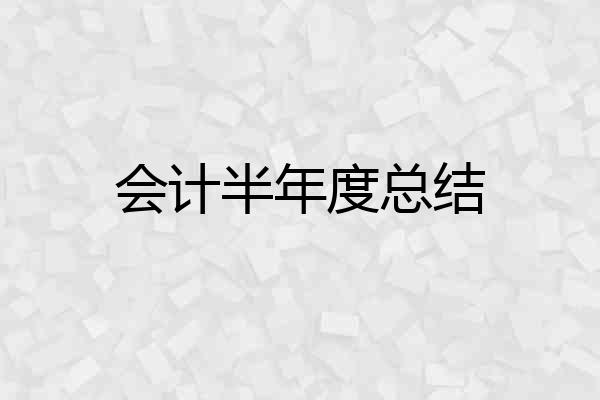 会计半年度总结