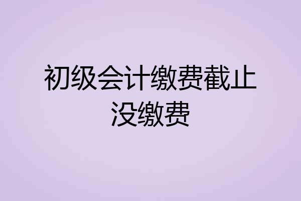 初级会计缴费截止没缴费