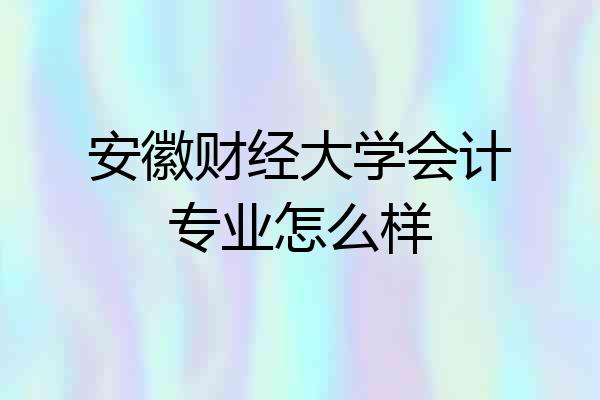 安徽财经大学会计专业怎么样