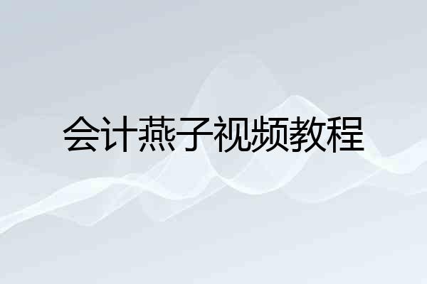 会计燕子视频教程